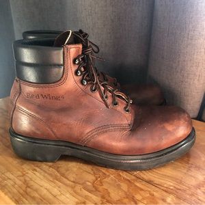 Red Wing shoes boots steel toe brown & black leather work boots men’s size 6.5